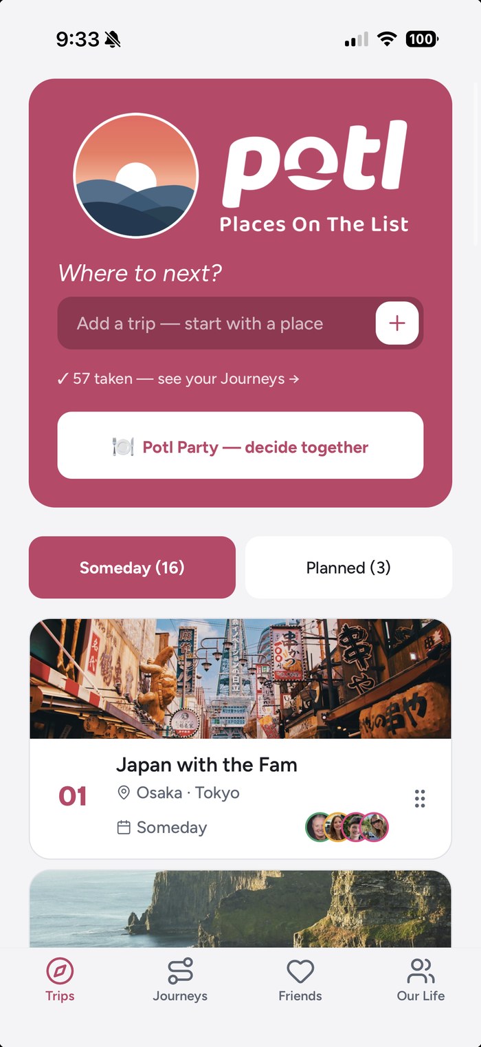 The Someday wishlist, drag-to-rank